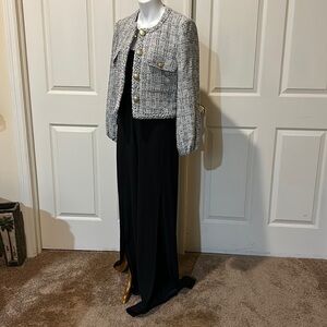 Veronica Beard Black Lagoon Jumpsuit with thigh high leg slits. Size 6. NWOT